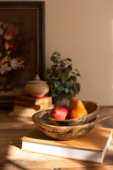 Set Of Two Mango Wood Salad Bowls (NTBM1020)