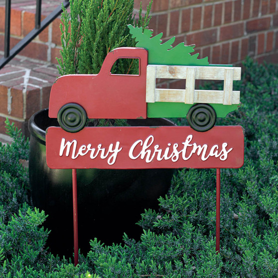 Christmas Truck Garden Stake 770386