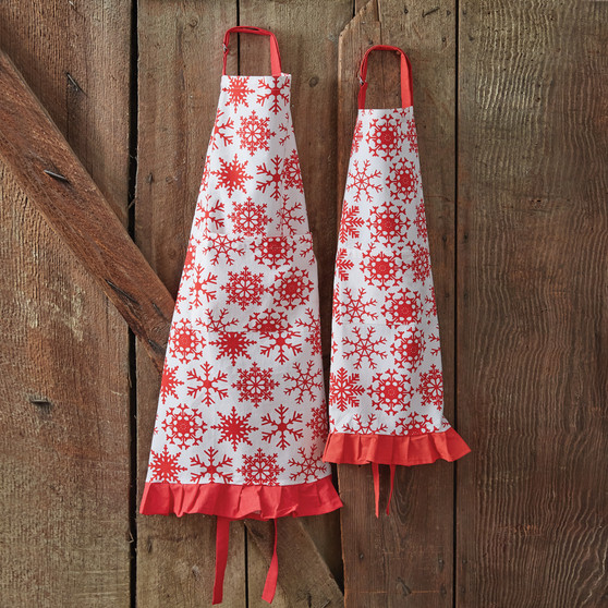 Snowflakes Adult And Child Apron Set 780295