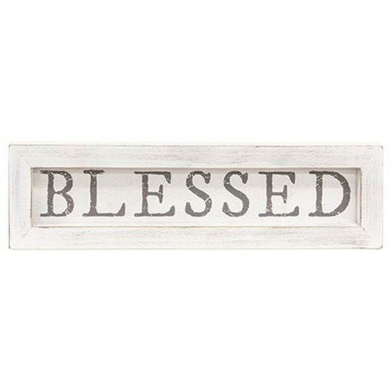 Blessed White Framed Sign G91085
