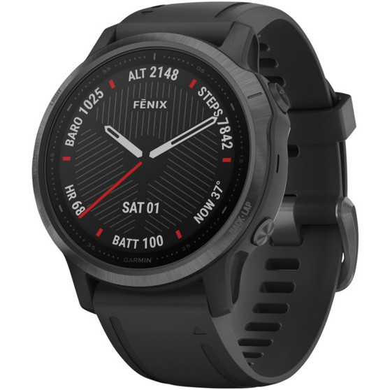 Fenix(R) 6S Multisport Gps Watch (Sapphire Edition, Carbon Gray Dlc With Black Band) (GRM0215924)