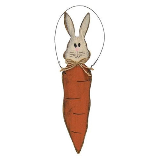 Primitive Bunny Carrot Ornament G12832