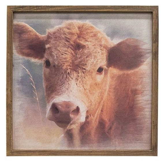 Cow Portrait Framed Print Wood Frame G36006