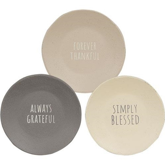 *Simply Blessed Plate 3 Asstd. (Pack Of 3) G36073 By CWI Gifts