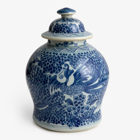 Blue And White Phoenix Temple Jar - Small (1582S)