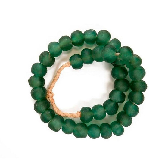 Vintage Sea Glass Beads 1.25 Dia - Green (2506L-GR)