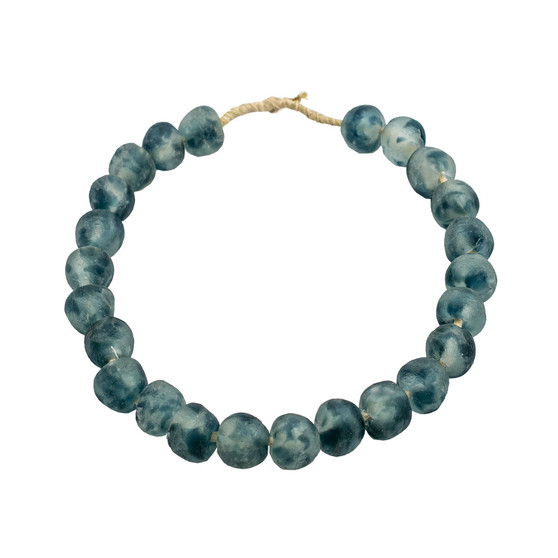 Vintage Sea Glass Beads 0.75 Dia - Frosty Blue (2506S-FB)