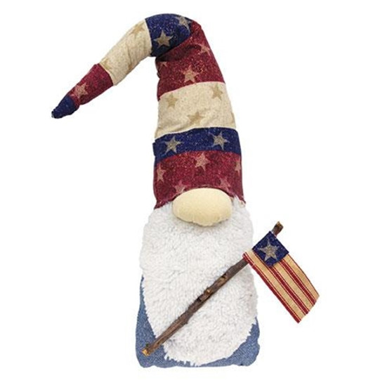 Patriotic Hanging Gnome W/Flag GKF05