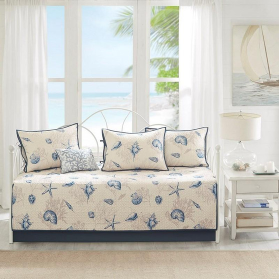 100% Polyester Printed 6Pcs Daybed Set - Blue MP13-4474
