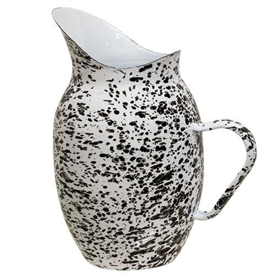 Black Splatter Enamel Pitcher G1019BS