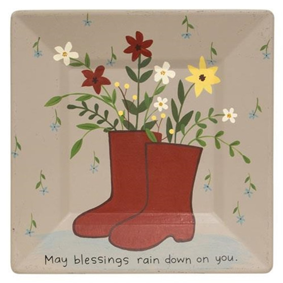 *Rain Boot Square Plate G35783 By CWI Gifts