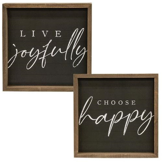 Choose Happy Chalkboard Look Frame 2 Asstd. (Pack Of 2) G36081