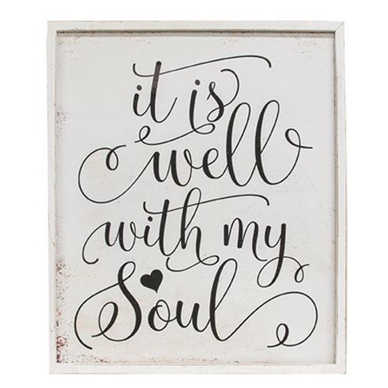 It Is Well With My Soul Distressed Framed Sign G65202