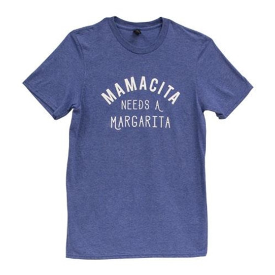 Mamacita Needs A Margarita T-Shirt Heather Blue Small GL108S