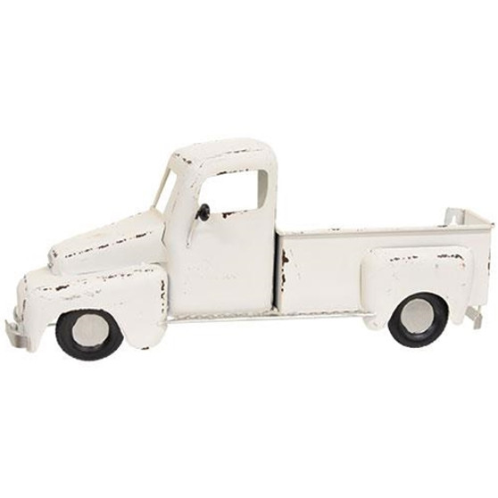 White Distressed Metal Wall Truck G20DN073W
