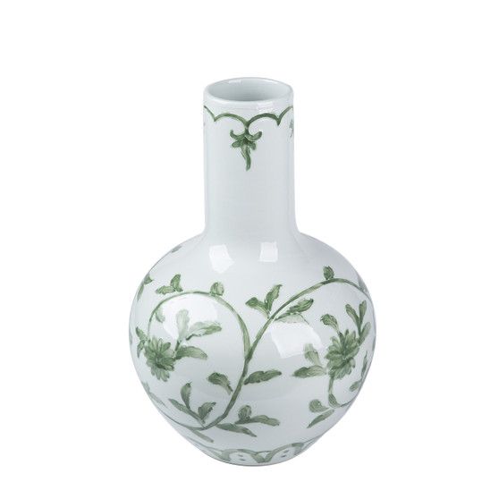 Celadon Green Vine Globular Vase (1564A)