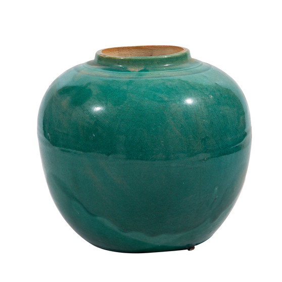 Vintage Green Glazed Pot (2121C)