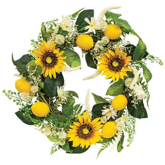 Lemon Sunflower & Daisy Wreath F2630270