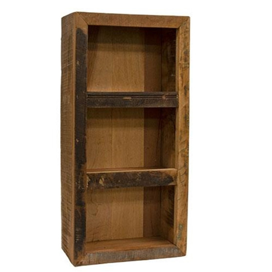 Reclaimed Wood Three Cubby Wall Shelf GAP03 By CWI Gifts