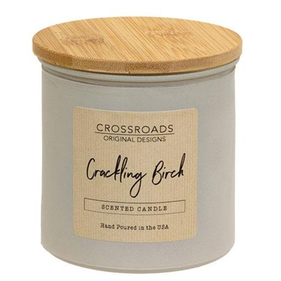 Crackling Birch 14oz Jar Candle w/Wood Lid G00343