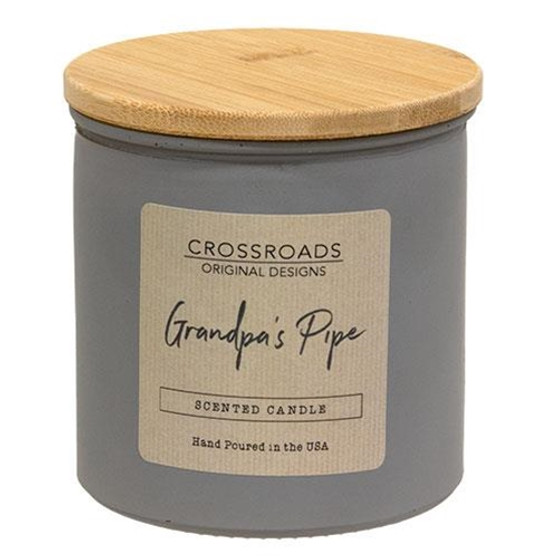 Grandpa's Pipe 14oz Jar Candle w/Wood Lid G00348