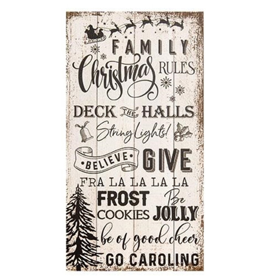 Family Christmas Rules Sign G25246