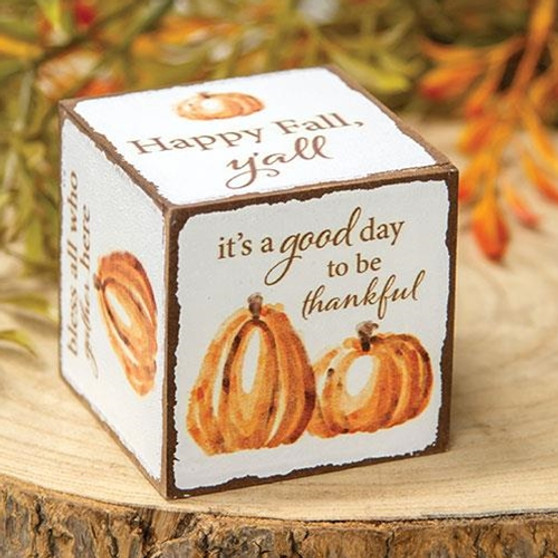 Count Your Blessings Pumpkin Six-Sided Block G35547
