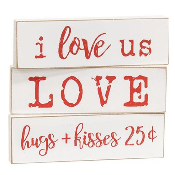 I Love Us Skinny Block 3 Asstd. (Pack Of 3) G35939 By CWI Gifts