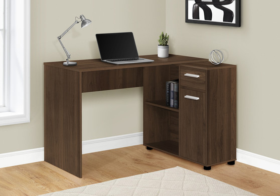 Computer Desk - 46"L / Dark Walnut / Storage Cabinet (I 7348)