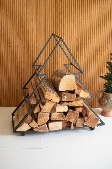 Iron Christmas Tree Firewood Holder (CHW1471)