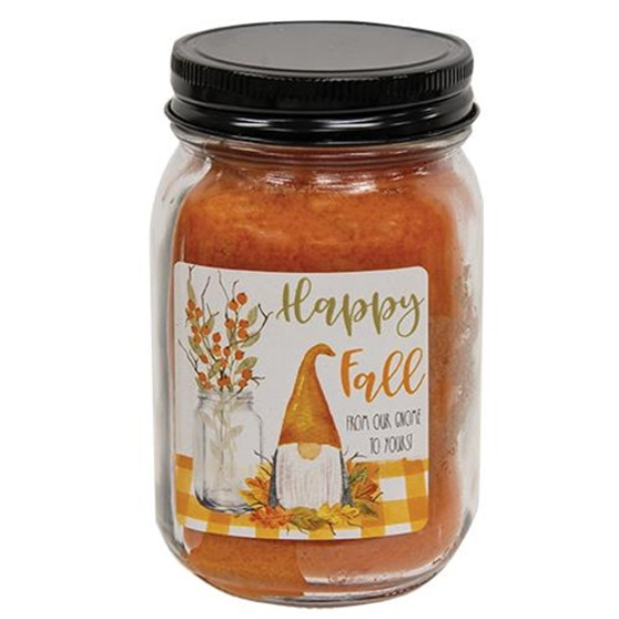 Happy Fall Gnome Pumpkin Pie Pint Jar Candle G20280 By CWI Gifts