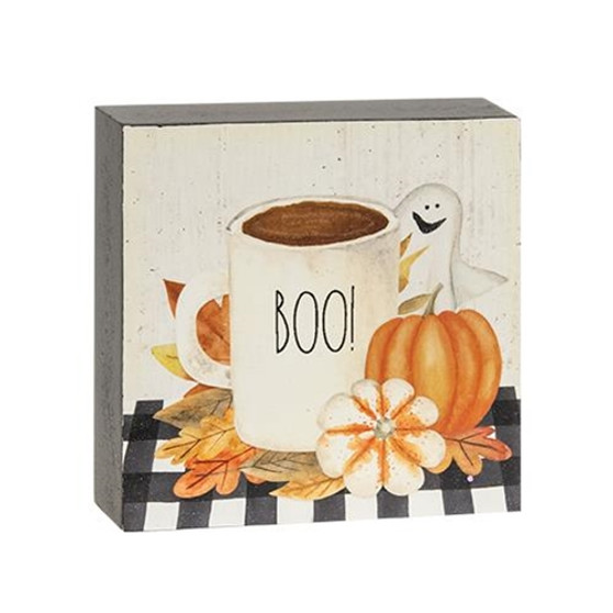 Boo Mug Ghost & Pumpkins Block G30359