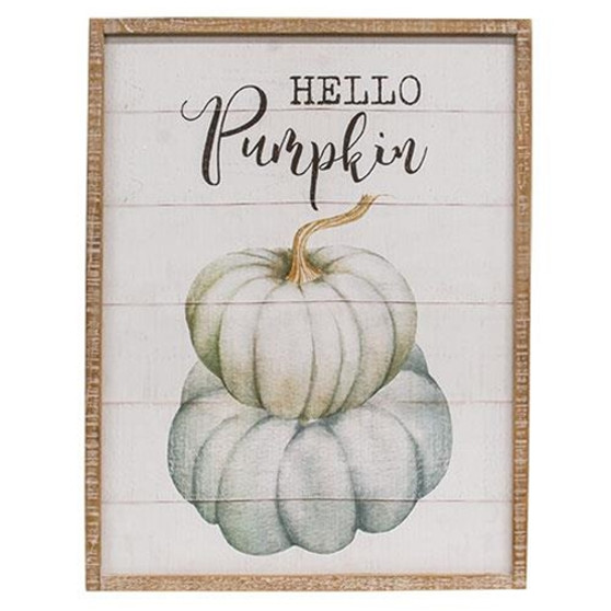 Hello Pumpkin Distressed Wood Sign G65266