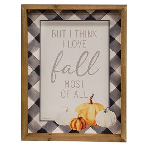 I Love Fall Most of All Wood Shadowbox G65267