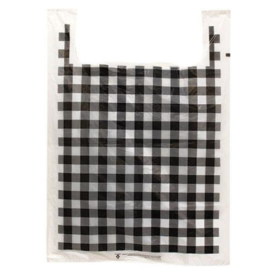 Black & White Buffalo Check Plastic Bags 30x20x10" - 500/Pkg GBWPLAIDTSLC