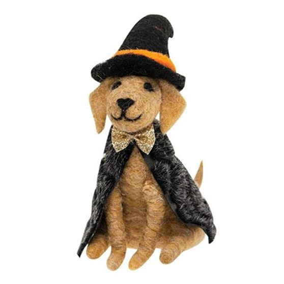 Felted Witch Dog Ornament GHBY4060