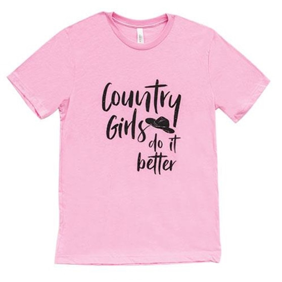 Country Girls Do It Better T-Shirt Heather Bubble Gum Large GL125L