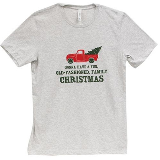 Old Fashioned Family Christmas T-Shirt Ash 2XL GL126XXL