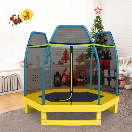 7 Feet Kids Recreational Bounce Jumper Trampoline-Yellow (TW10053YW)