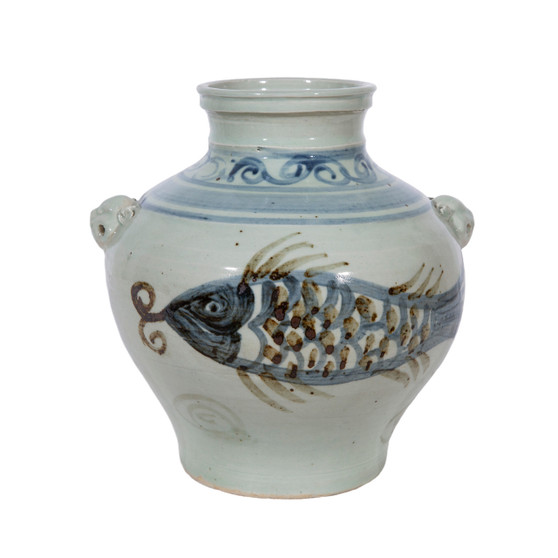 Double Lion Handle Fish Jar Small (1493A)