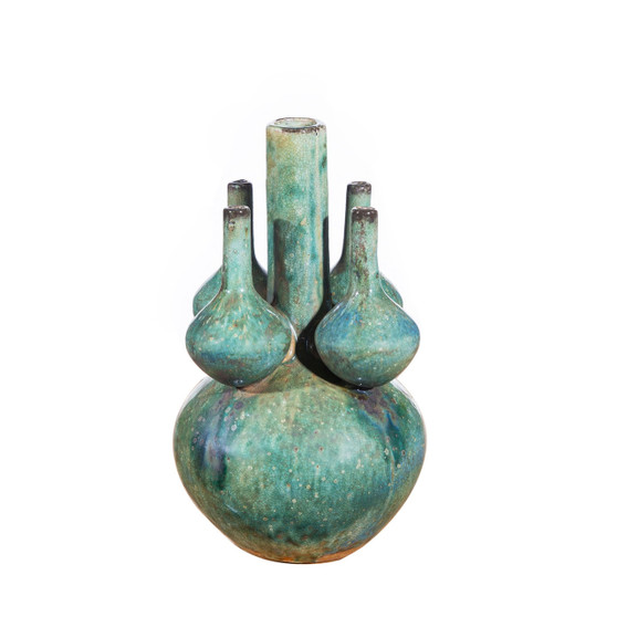 Speckled Green Five Globe Vase (1610E)