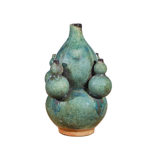 Speckled Green Five Gourd Vase (1610F)