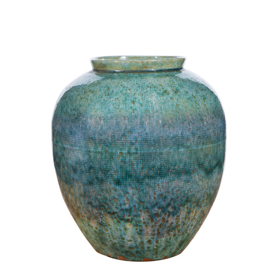 Speckled Green Linen Textured Jar Medium (1618B)