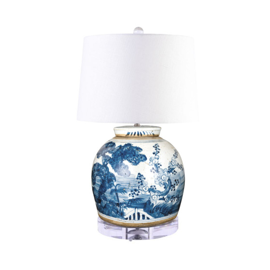 Lamp Vintage Ming Jar Pine Small Acrylic Base (L1217G-S)
