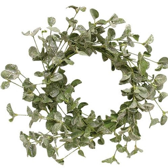 Sparkle Silver Dollar Leaves Wreath 22" FT29520