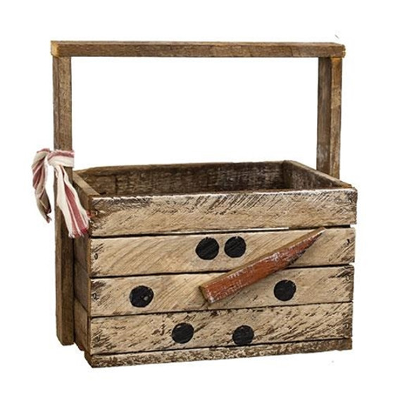 Rustic Lath Snowman Tote G22418 By CWI Gifts