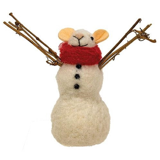 Felted Mouse Snowman Ornament GQHT3015