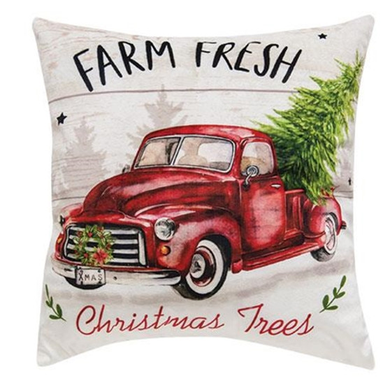 Farm Fresh Christmas Trees Truck Pillow GSUN4124