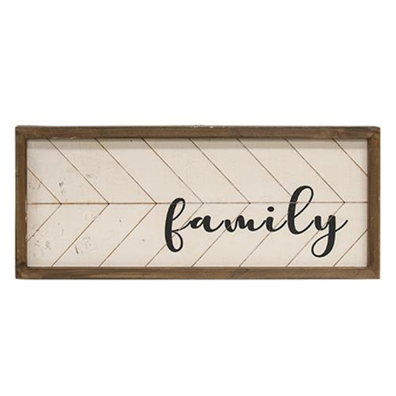 Distressed Woodburned Family Sign G61055