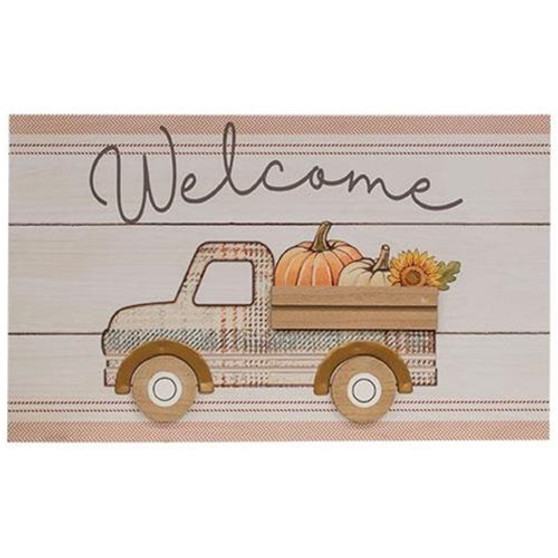 Welcome Pumpkin Truck Wood Sign GHY04036